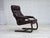 Scandinavian Lounge Chair in Brown Leather and Bentwood, 1970s For Sale - Image 18 of 18