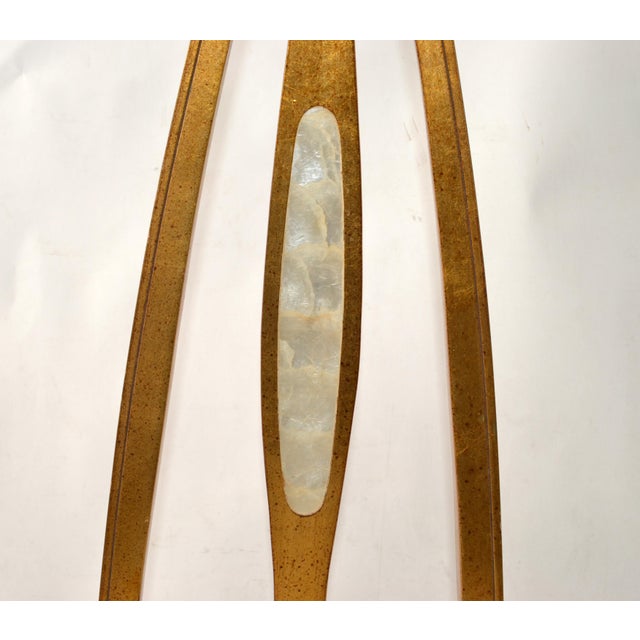 1930 Art Deco John Turano & Sons Giltwood Mother Pearl Side Accent Chairs, Pair For Sale - Image 9 of 16