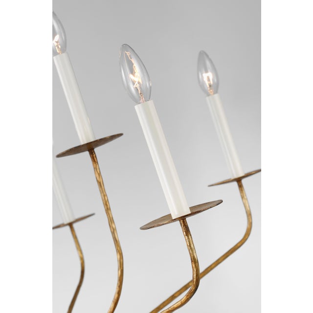 Visual Comfort Ian K. Fowler for Visual Comfort Signature Belfair Large Two-Tier Chandelier in Gilded Iron For Sale - Image 4 of 5