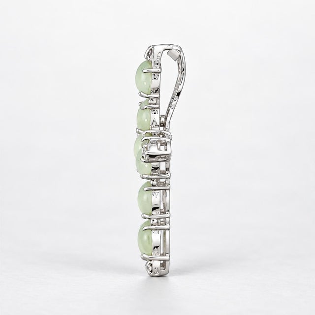 Late 20th Century One of a Kind 18k White Gold Chrysoberyl Cross Cats Eye Pendant Necklace For Sale In New York - Image 6 of 6