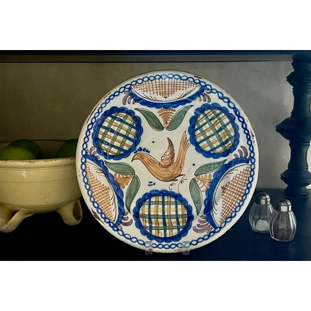 Large Spanish Faience Hand Painted Bowl For Sale - Image 4 of 11