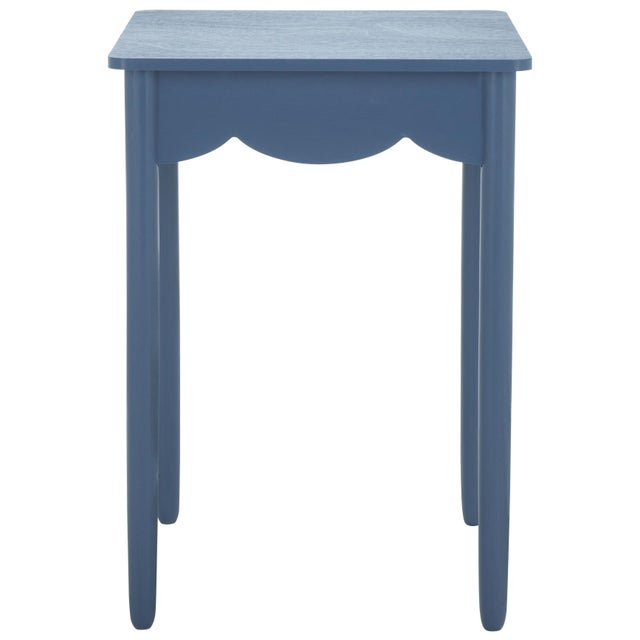 Wood Paislyn Accent Table in Blue For Sale - Image 7 of 7