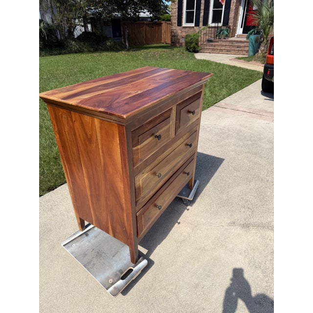 Completely Restored Solid Acacia Dresser Attributed to Nadeau For Sale In Charleston - Image 6 of 10
