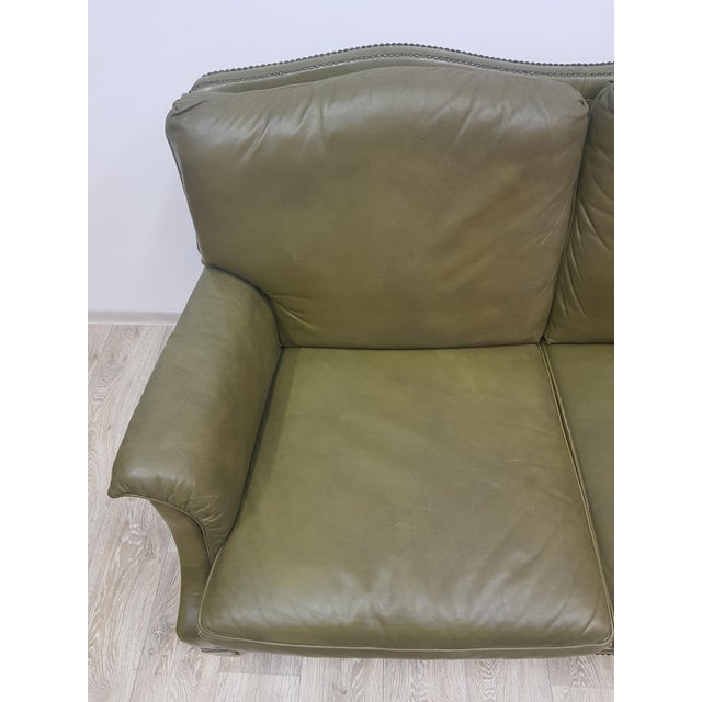 Green Vintage Chesterfield Sofa in Leather, 1960s For Sale - Image 8 of 14