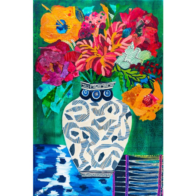 Carolyn Shultz | Original Abstract Floral Still Life | Postcards From Morocco Series | Saffron For Sale