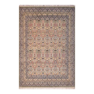 Intricate Floral Pak-Persian Green/Gray Wool Rug - 8'1'' X 10'1'' For Sale