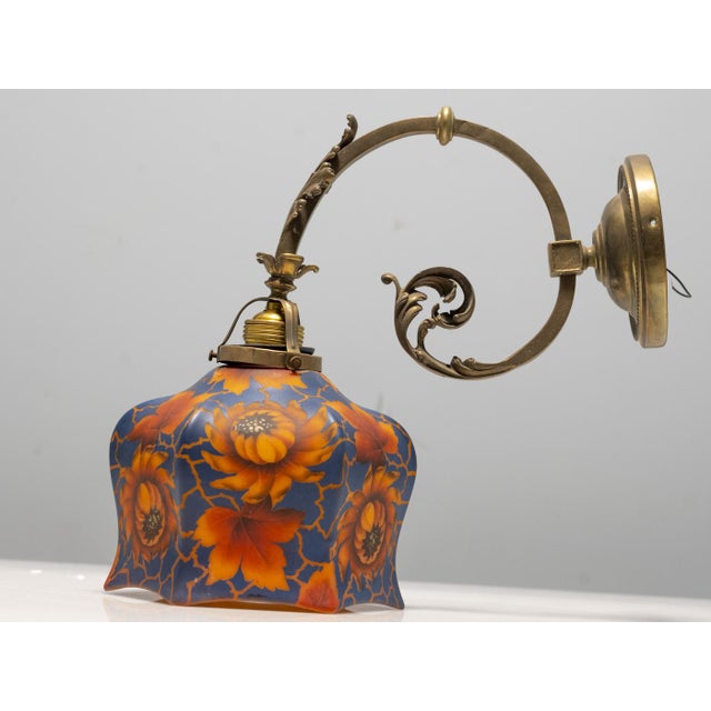 Pendant with Glass Lampshade, 1920s For Sale - Image 4 of 13