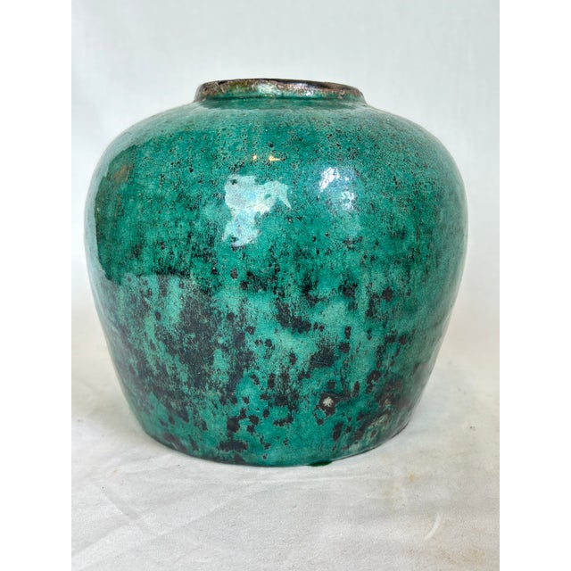 Chinese Mid 20th Century Green Chinese Pottery Oil Jar For Sale - Image 3 of 9