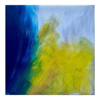 1970's Original Modern Abstract Acrylic on Canvas, Framed For Sale