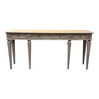 Vintage Minton-Spidell Console Table With Custom Marble Top, Matte Finish For Sale