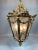 Vintage French Louis XVI Style Bronze Lantern With Elegant Gold Leaf Finish and Floral Engraved Glass For Sale - Image 4 of 11
