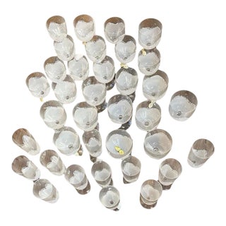 Mid 20th Century Handmade Franca Petroli Flute and Goblet Set- 36 Pieces For Sale