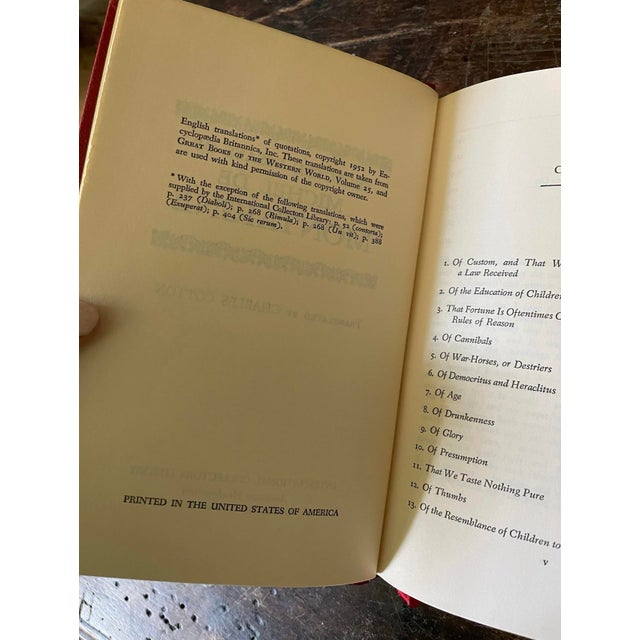 1952 Vintage Red Leather Wrapped Book Library Bookshelf Bibliophile For Sale - Image 4 of 8