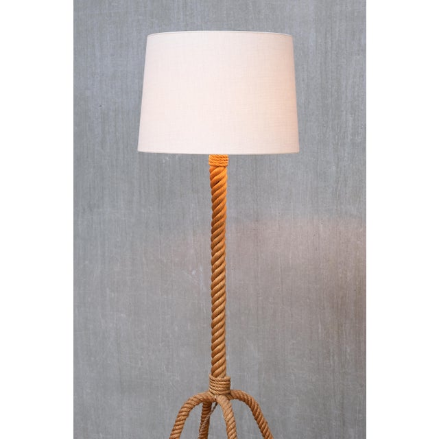 Textile 4-Legged Floor Lamp in Braided Rope by Adrien Audoux & Frida Minet, France, 1950s For Sale - Image 7 of 11