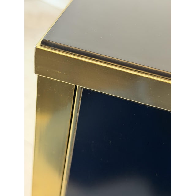 Gold Mirrored Glass and Brass Storage Units attributed to Renato Zevi, 1970s, Set of 2 For Sale - Image 9 of 18