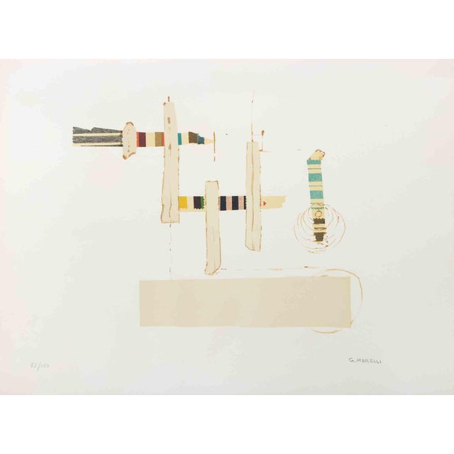 Giulio Marelli, Totem, Lithograph, 1970s For Sale