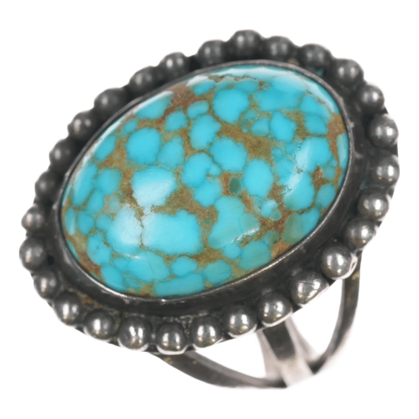 sz4 c1940's Navajo high grade turquoise sterling ring | Chairish