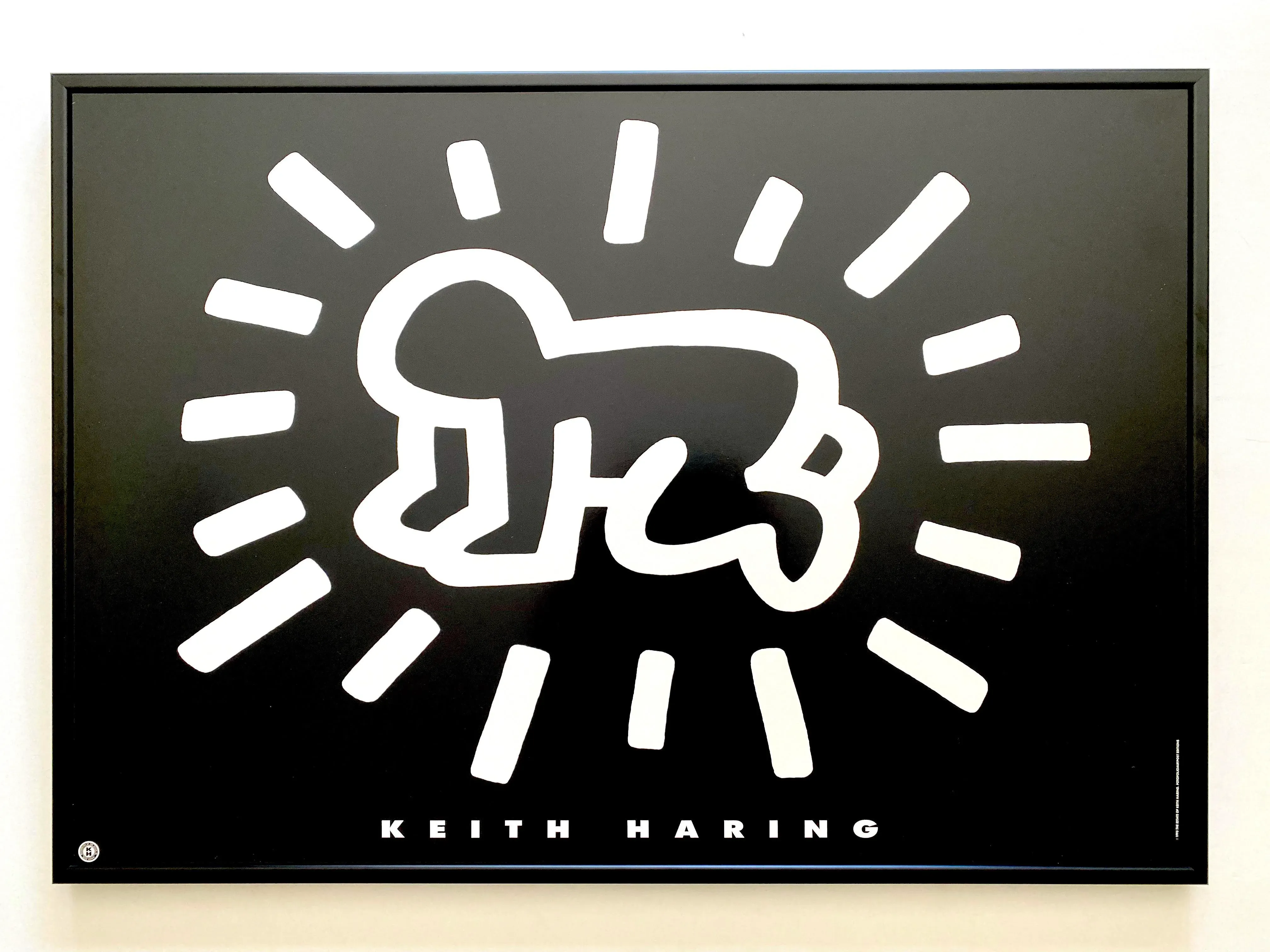 Keith Haring Estate Vintage 1993 Lithograph Print Framed Pop Art