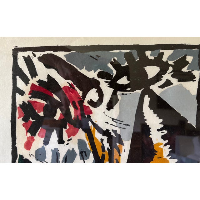 1980s Abstract 1989 Woodblock Print by Charlie Hewitt Titled "Memorial- Ii" For Sale - Image 5 of 7