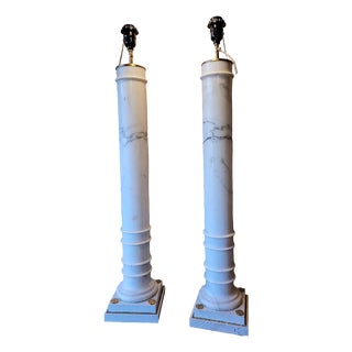 Marble Table Lamps, 1980s, Set of 2 For Sale