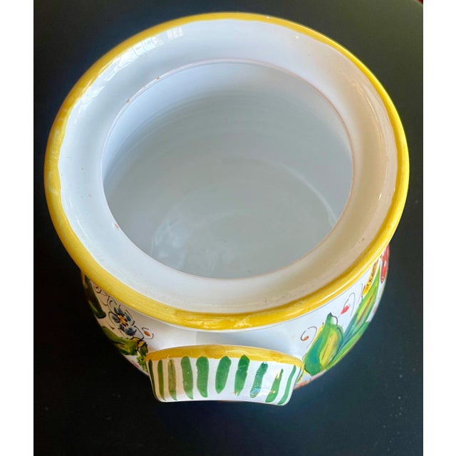 Italian Hand Painted Ceramic Biscotti Jar For Sale In New York - Image 6 of 7