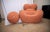 Mid-Century Modern Gaetano Pesce “Big Mama” (Up5_6) Chair & Ottoman for B&b Italia – Red/White Stripe – Like New For Sale - Image 3 of 11