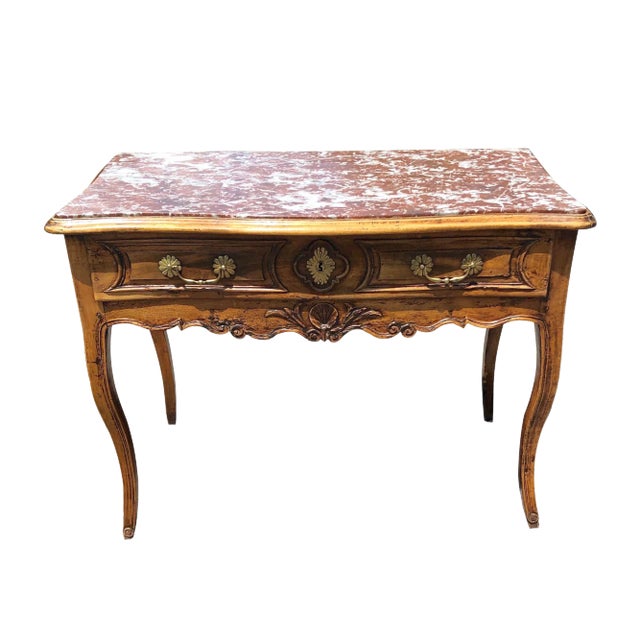 18th Century French Louis XV Carved Walnut Table For Sale
