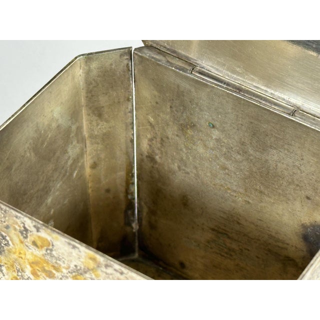 Silver Mid 20th Century Silver Plated Tea Caddy: Georgian Style Monogrammed Box For Sale - Image 8 of 10