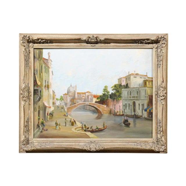Mid 19th Century Venetian Scene Oil Painting, Framed For Sale - Image 12 of 12
