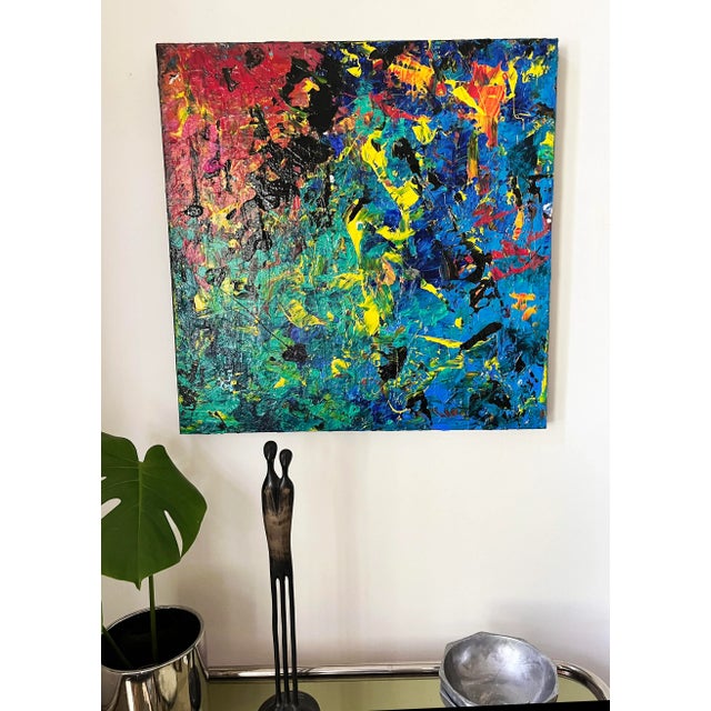Motivated Seller: 1990s Vintage Abstract Expressionist Acrylic Painting For Sale In Cincinnati - Image 6 of 10