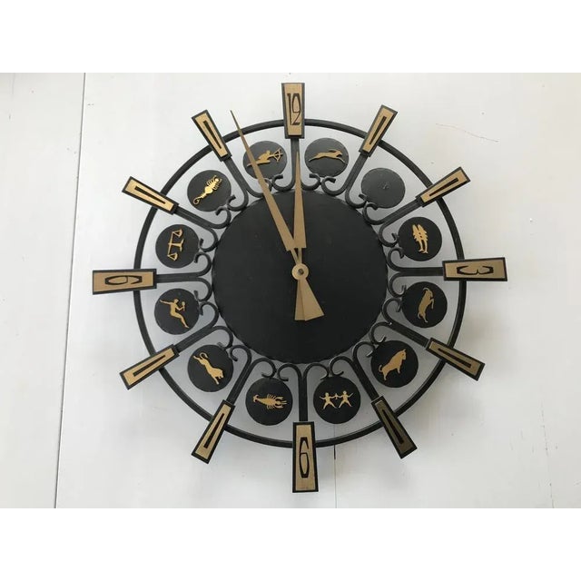 Metal Zodiac Wall Clock, Germany, 1970s For Sale - Image 15 of 15