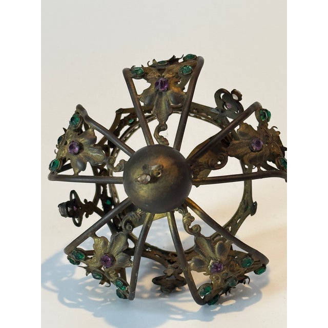 Brass Antique French Brass Religious Crown – Late 19th Century For Sale - Image 8 of 9