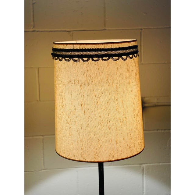 Mid 20th Century Vintage Gothic Medieval Revival Floor Lamp With Table & Shade For Sale - Image 5 of 10