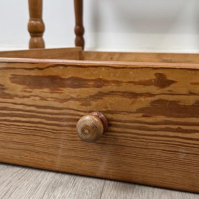 19th Century English Victorian Pitch Pine Side Table For Sale - Image 11 of 12