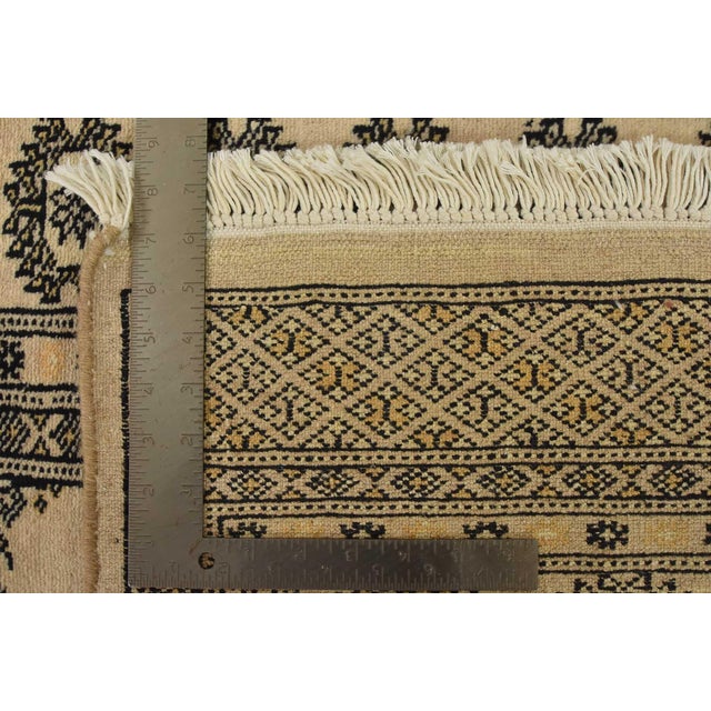Bokhara Rug 4′ X 6’3” Beige Wool Tribal Hand-Knotted Oriental Carpet For Sale - Image 11 of 11