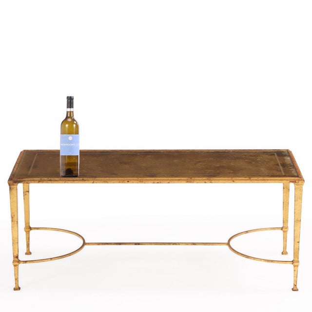 Neoclassical French Gilt Iron Coffee Table Attributed to Maison Ramsay, C. 1960 For Sale - Image 3 of 4