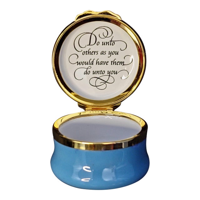Halcyon Days Trinket Pill Box 2000 the Golden Rule For Sale