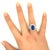 5.56 Carat Ceylon Sapphire Diamond Platinum Ring, Size 5 For Sale In Los Angeles - Image 6 of 8
