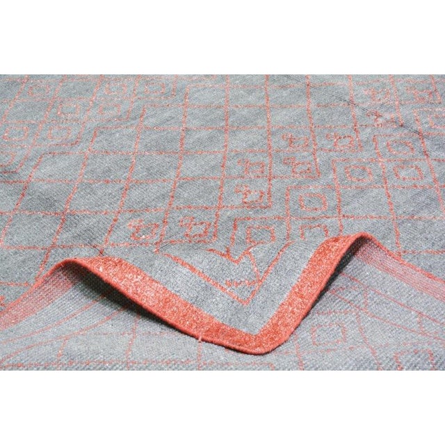 Contemporary Geometric Hand Knotted Wool Rug, 7'10x10'4 For Sale - Image 4 of 6