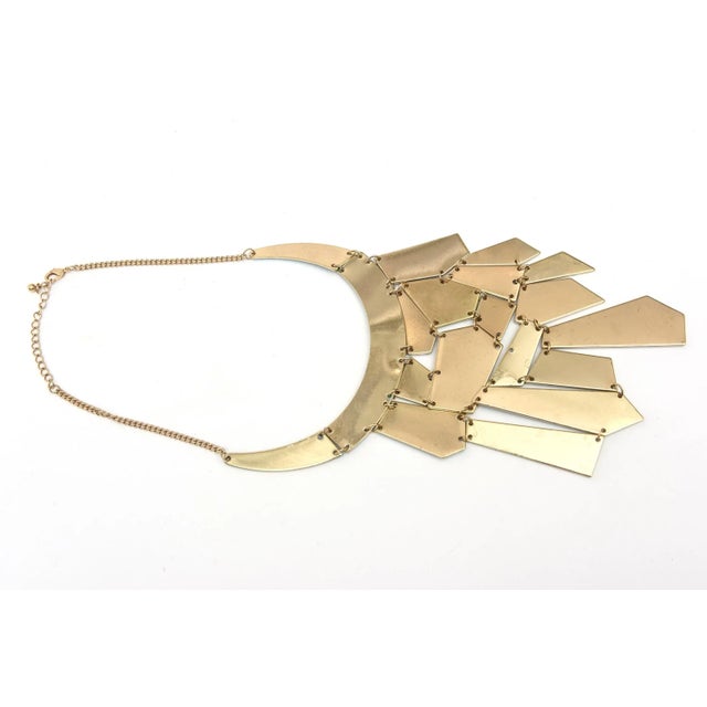 Turquoise Enamel and Gilt Chain Bib Necklace For Sale In Miami - Image 6 of 10