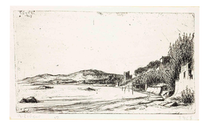 Alberto Ziveri, Landscape, Etching, 1948