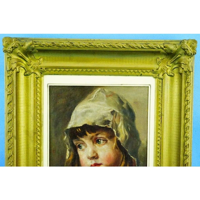 Gustave Lino, Portrait of a Child, 1890s, Oil on Canvas, Framed For Sale - Image 14 of 18