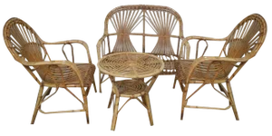 Rattan Garden Seating, 1970s, Set of 4