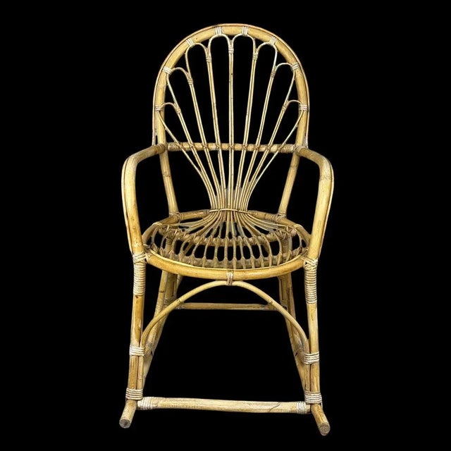 Rattan Rocking Chair, 1960s For Sale - Image 4 of 10