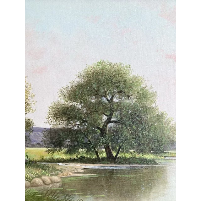 Contemporary 1970s Charles Summey Original Landscape Oil Painting on Canvas, Framed For Sale - Image 3 of 8