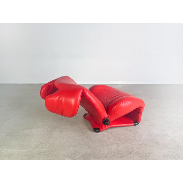 Animal Skin Wink Chair Armchair in Red by Toshiyuki Kita for Cassina For Sale - Image 7 of 10