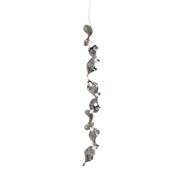 Dune 8 Vertical Line Light with Silver Polished Shades by Daniel Becker For Sale