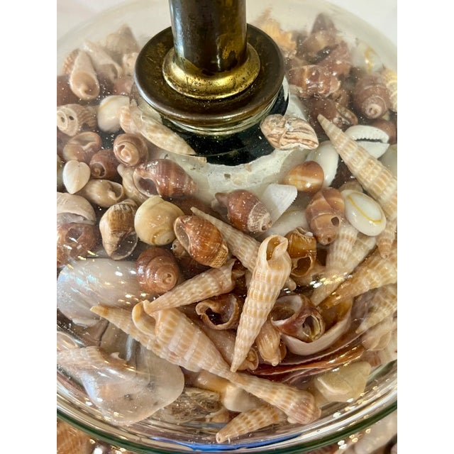 Vintage Glass Ginger Jar Shell Filled Lamp For Sale - Image 18 of 18