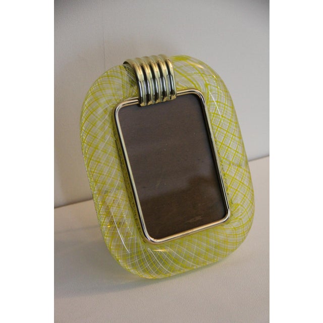 Chartreuse Yellow Murano Glass Filigree Frame, 2000s For Sale - Image 8 of 18