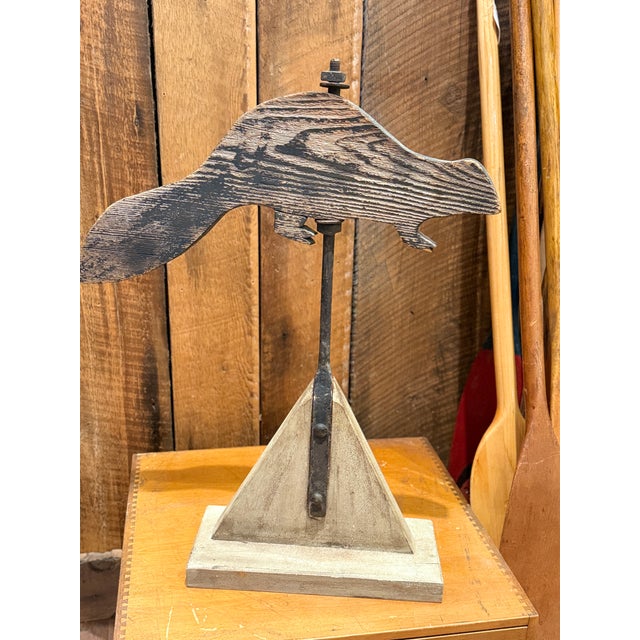 1920s Early Primitive Beaver Weathervane on Custom Base c.1920s For Sale - Image 5 of 6